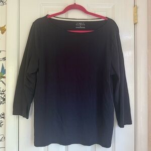 Talbots Navy Pima Cotton 3/4 Sleeve Tee - XL